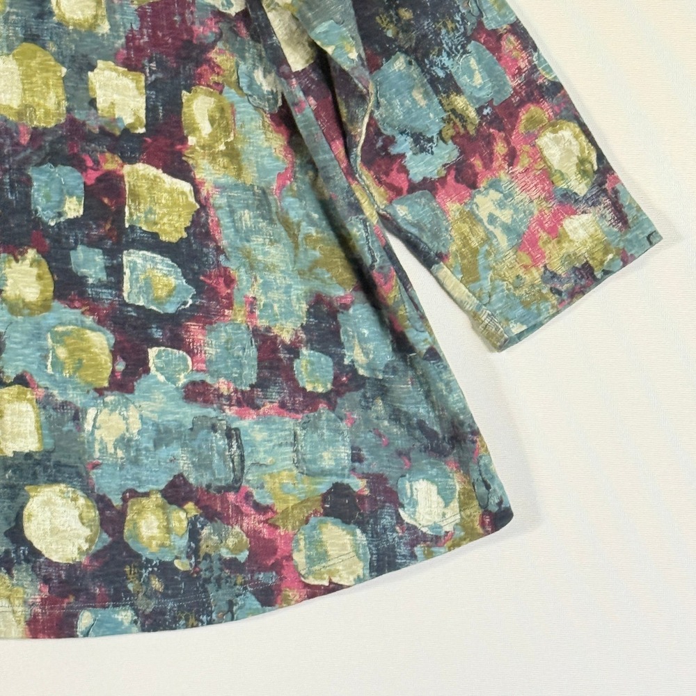 Habitat Large Shirt Women Artsy Lagenlook Boho Slub Knit Relaxed Coastal Boho - Picture 3 of 7